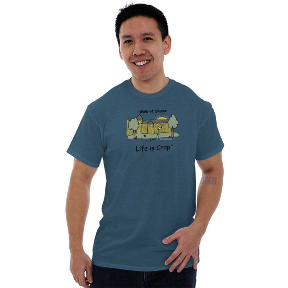 Life Is Crap Mens T-Shirts T Shirts Tees Tshirt Life is Crap Dad Walk of Shame Funny College