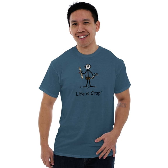 Life Is Crap Mens T-Shirts T Shirts Tees Tshirt Life is Crap Nailed Hand Funny Handyman DIY