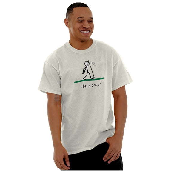 Life Is Crap Mens T-Shirts T Shirts Tees Tshirt Rake To The Face Clumsy Gift