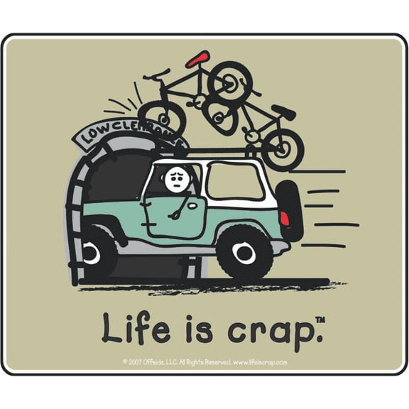 Life Is Crap - Overpass Bike - Sticker - 4" x 3 3/8"