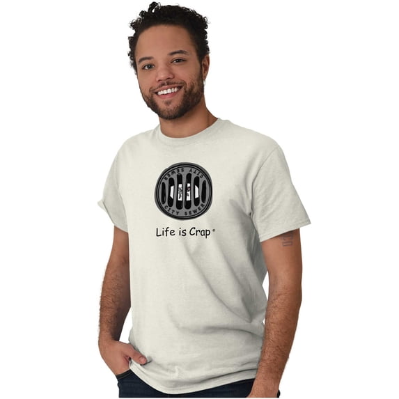 Life Is Crap Short Sleeve T-Shirt Tees Tshirts Life is Crap Keys Drain Funny Gift Unlucky