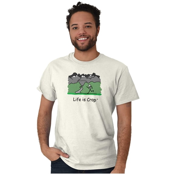 Life Is Crap Short Sleeve T-Shirt Tees Tshirts Life is Crap Marathon Hill Funny Cardio Gift