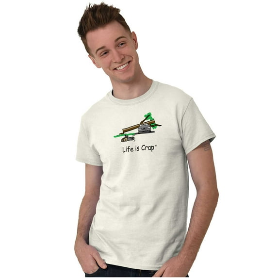 Life Is Crap Short Sleeve T-Shirt Tees Tshirts Life is Crap Tree On Car Accident Crash Gift