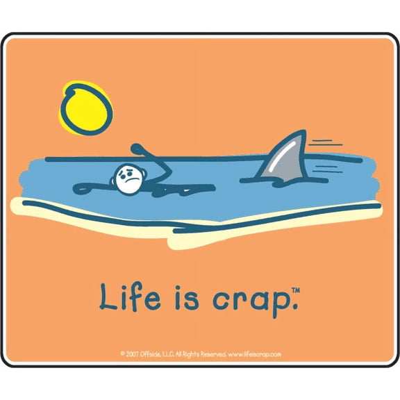 Life Is Crap - Swimming - Sticker - 4" x 3 3/8"