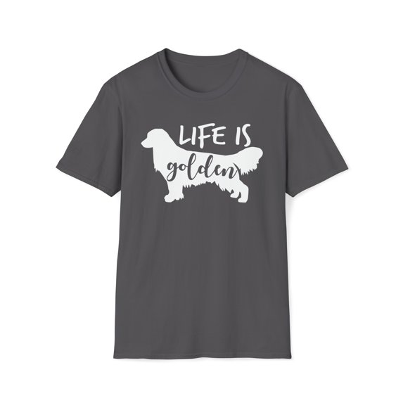 Life Is Golden, Gildan Unisex Softstyle Shirt, Retriever Graphic Tee, S-3XL