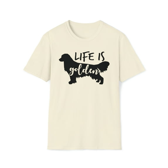 Life Is Golden, Gildan Unisex Softstyle Shirt, Retriever Graphic Tee, S-3XL