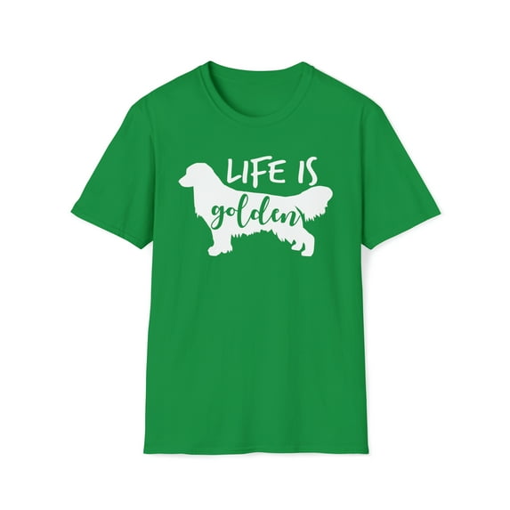 Life Is Golden, Gildan Unisex Softstyle Shirt, Retriever Graphic Tee, S-3XL