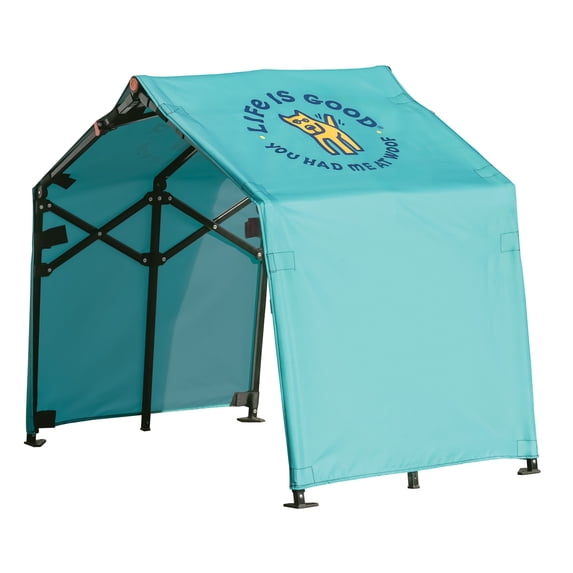 Life is Good 2 x 4 x 3 ft Teal Blue You Had Me At Woof Pop-Up Dog Shade