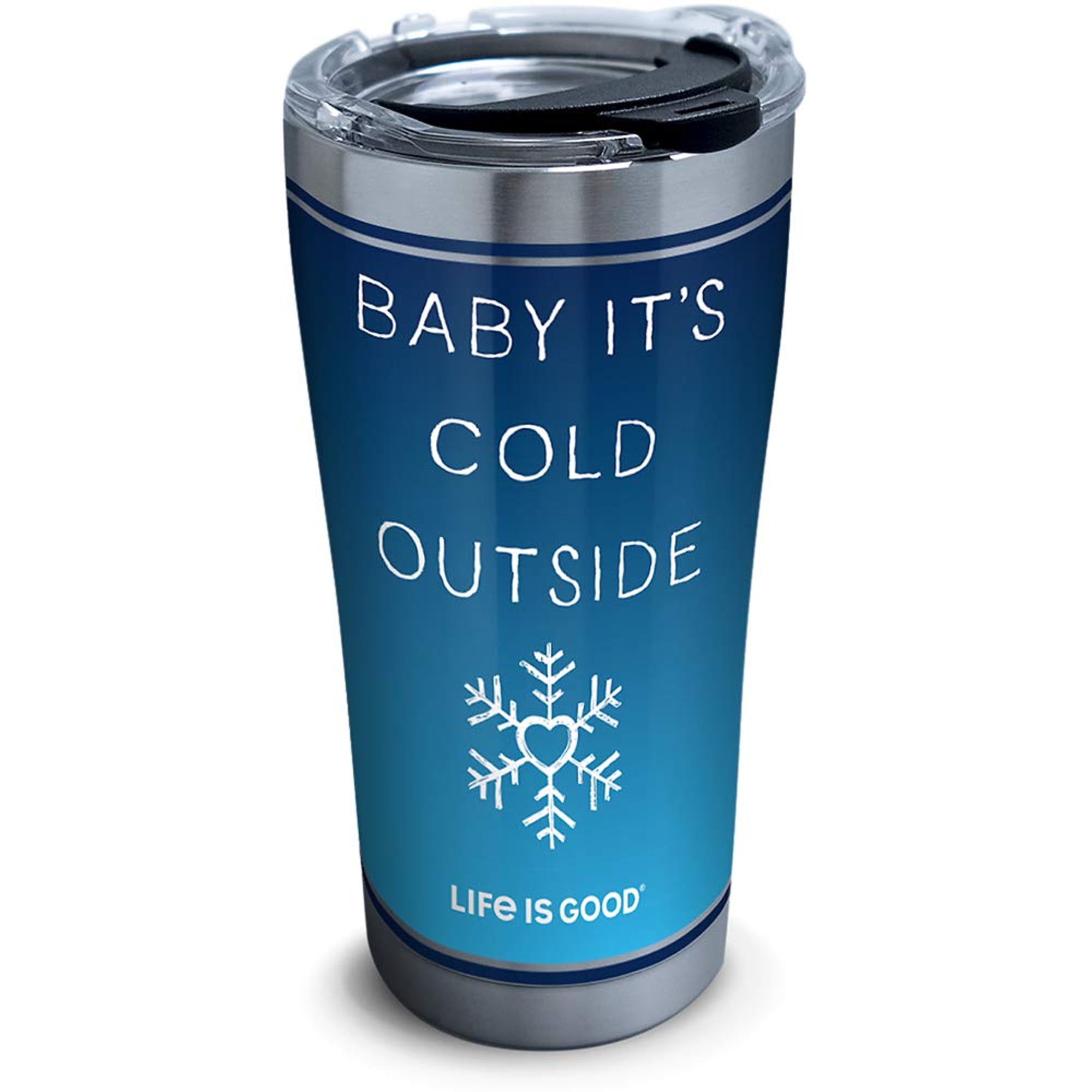 Life Is Good Cold Outside 20 oz Stainless Steel Tumbler with Lid