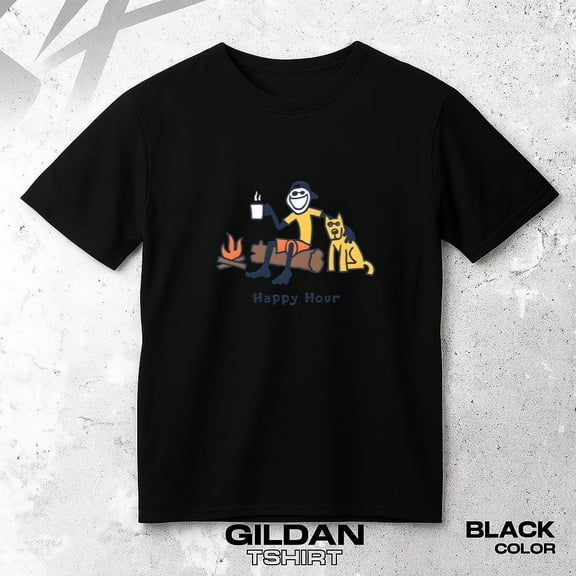 Life Is Good Happy Hour T-shirt with Summer Evening Vacation Vibes, up to size 5XL.