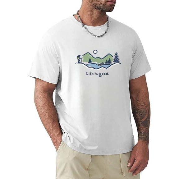 Life Is Good Hike Vista Outdoor Adventure Nature Lover Scenic T-shirt, for men & women, up to size 5XL.