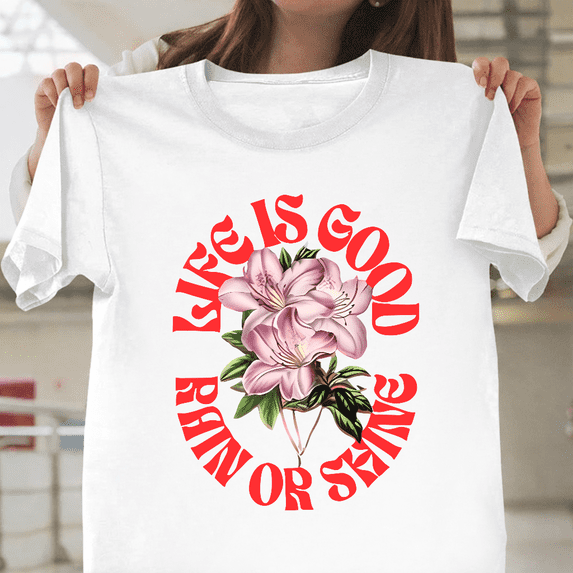 Life Is Good Positive Chill Vibe Optimistic Brand Logo Art Unisex T-Shirt, for men & women, up to size 5XL.