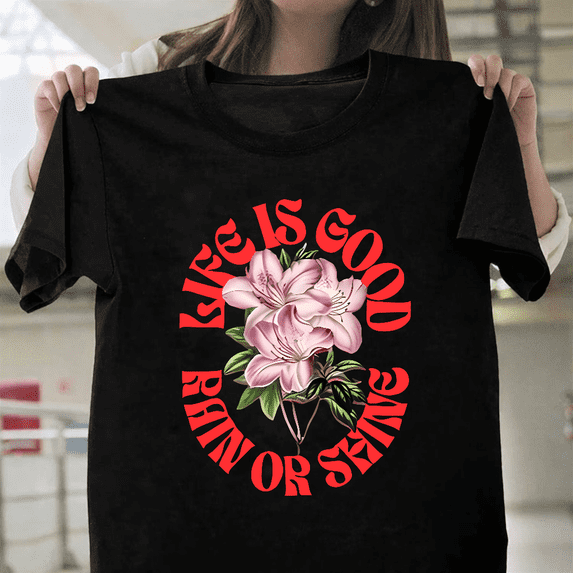 Life Is Good Positive Chill Vibe Optimistic Brand Logo Art Unisex T-Shirt, for men & women, up to size 5XL.