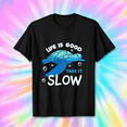 thumbnail image 1 of Life Is Good Take It Slow Funny Turtle Relax Positive Vibes Unisex T-Shirt V19478, S-5XL, 1 of 2
