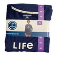 thumbnail image 1 of Life Is Good Women's Soft Long Sleeve Logo Sweater and Shorts Pajama Set (Darkest Blue/Paw Print, XXL), 1 of 4