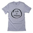 thumbnail image 1 of Life Is Happy With Cool Circle Graphic - Good Life Men's Grey T-Shirt, 1 of 2