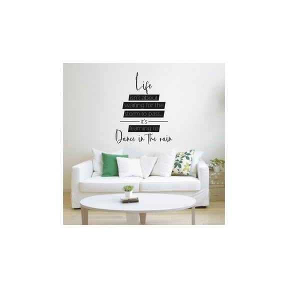 Life Is Learning To Dance In The Rain - Life Quotes Motivational Quote Vinyl Wall Decal Wall Sticker Wall Art Decoration Home Room Bedroom Office Class Room Living Room Décor Size (10x10 inch)