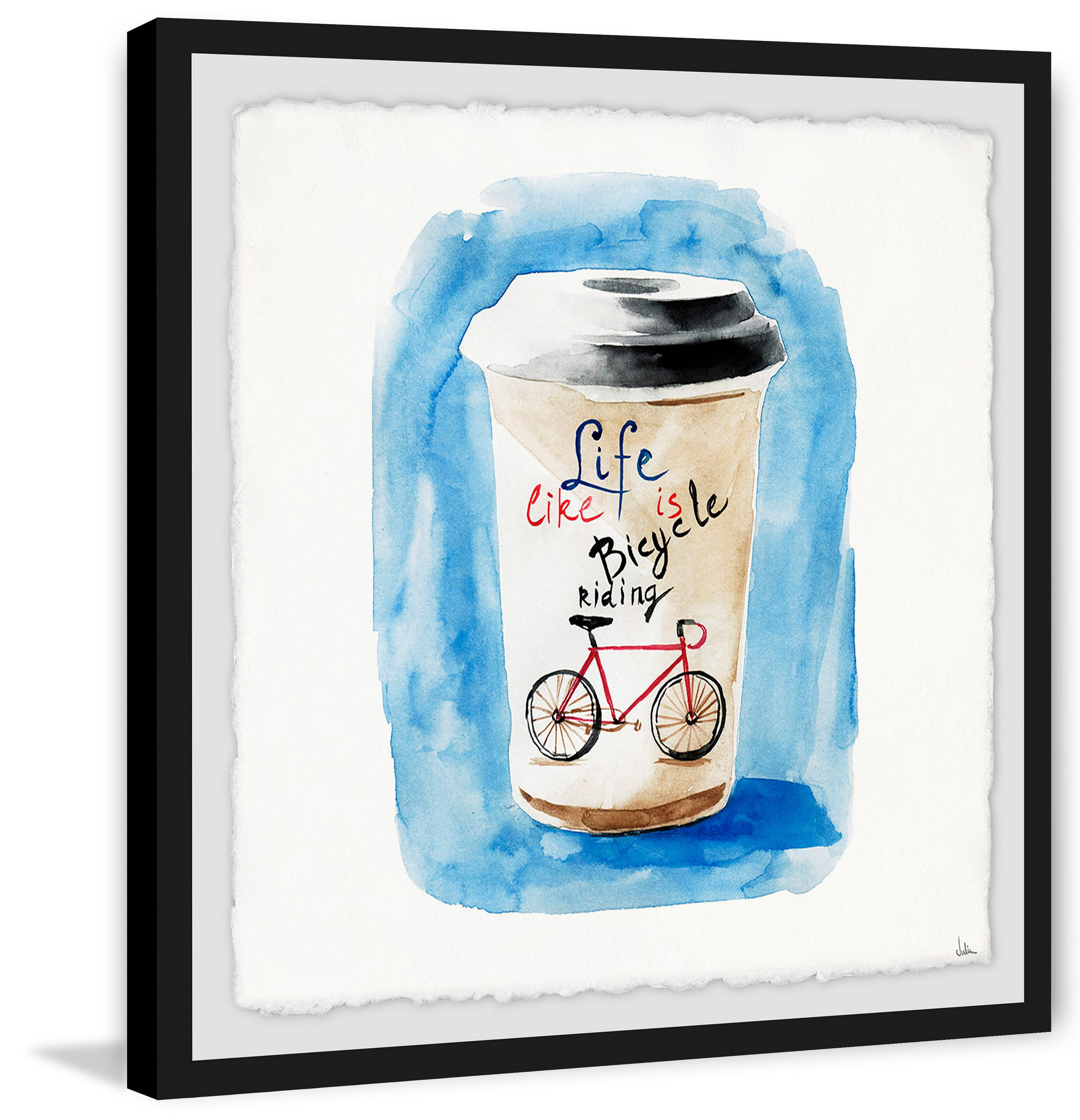 Life Is Like Riding a Bicycle Framed Painting Print - Walmart.com