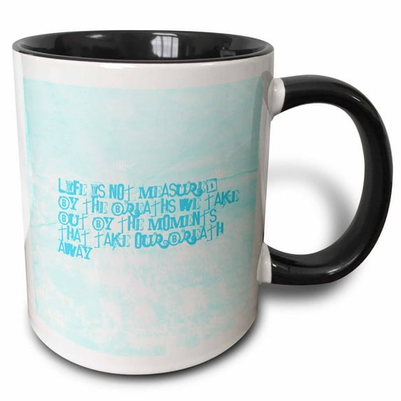 3drose, Life Is Not Measured Inspirational Quote Motivational, 11oz Two-tone Black Mug