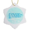 thumbnail image 1 of 3drose, Life Is Not Measured Inspirational Quote Motivational, 3 inch Snowflake Porcelain Ornament, 1 of 7