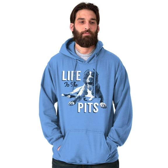 Life Is Pits Pitbull Dog Rescue Puppy Unisex Plus Fleece Graphic Hoodie Brisco Brands 2X