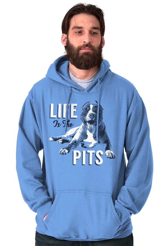 Life Is Pits Pitbull Dog Rescue Puppy Unisex Plus Fleece Graphic Hoodie Brisco Brands 2X
