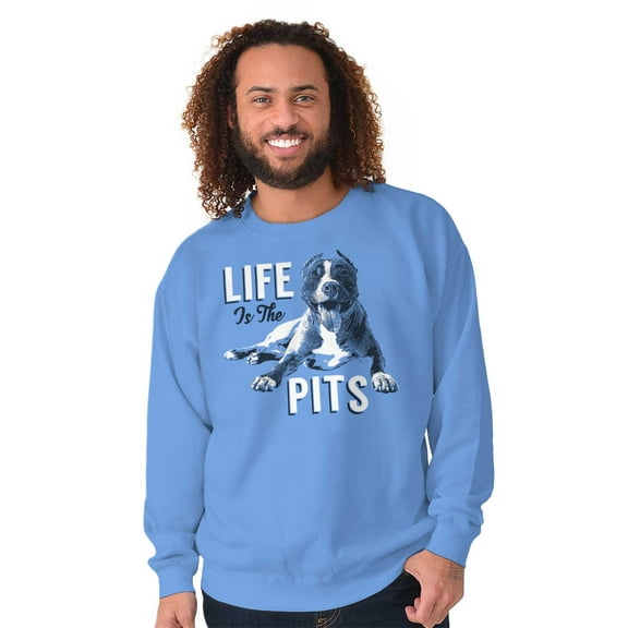 Life Is Pits Pitbull Dog Rescue Puppy Unisex Plus Fleece Graphic Sweatshirt Brisco Brands 2X