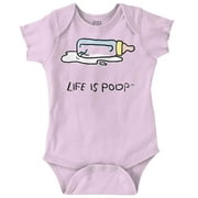 Life Is Poop Bottle Spilt Milk Cute Romper Boys or Girls Infant Baby Brisco Brands 12M