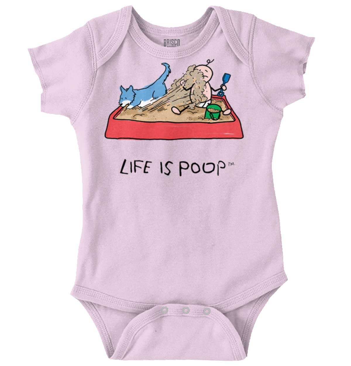 Life Is Poop Dog Digging Sandbox Cute Romper Boys or Girls Infant Baby Brisco Brands NB