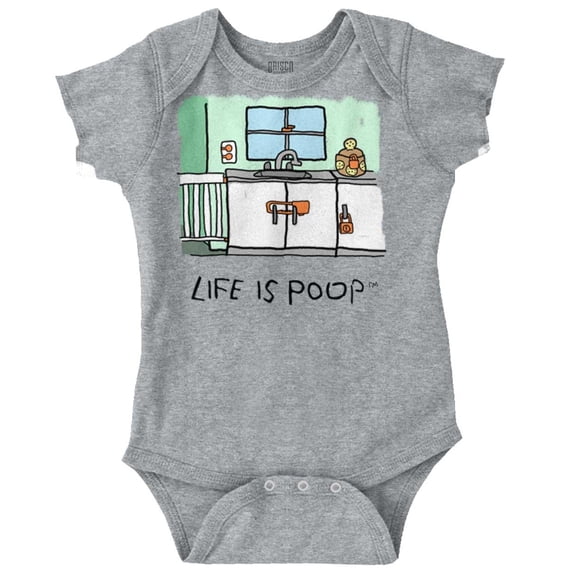 Life Is Poop Safety Locks Baby Safe Romper Boys or Girls Infant Baby Brisco Brands 12M