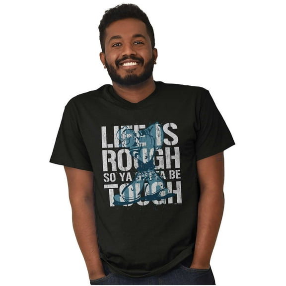 Life Is Rough So You Gotta Be Tough Men's Graphic T Shirt Tees Brisco Brands S