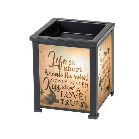 Life Is Short Break The Rules... Light-Up Glass Lantern Scented Wax Warmer QGM22848