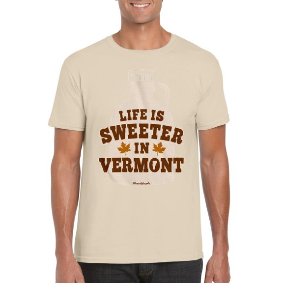 Life Is Sweeter In Vermont State Pride Maple Syrup Nature Graphic T-Shirt, for men & women, up to size 5XL