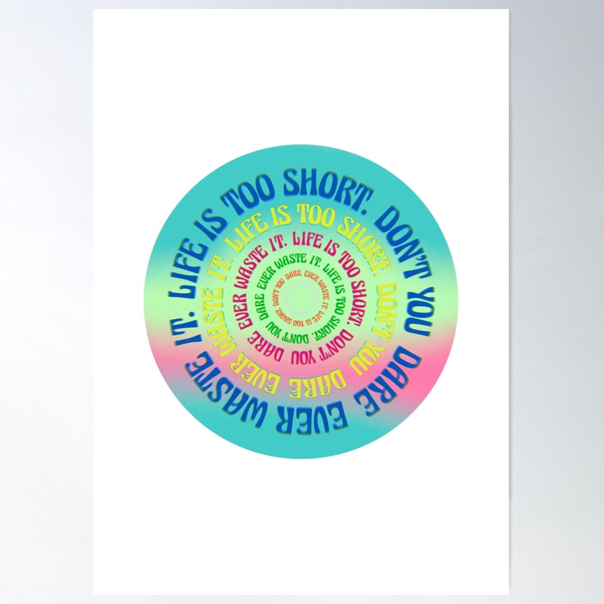 Life Is Too Short Poster Wall Art, Modern Wall Decor For Living Room ...