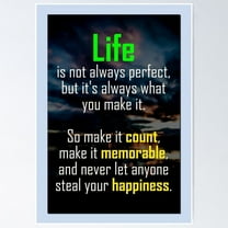 Life Is What You Make It - Quote Phrase Design Poster- Unframed Poster | Wall Art | Perfect For Home Decor & Gifts, 8x12