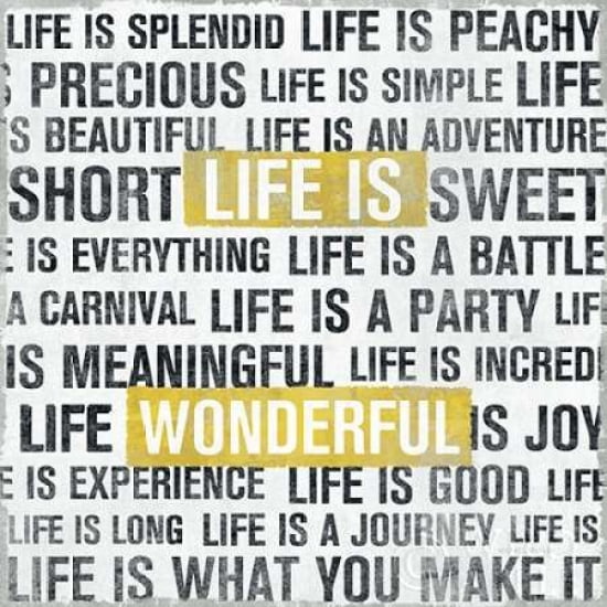 Life Is Yellow Canvas Art - Michael Mullan (24 x 24)