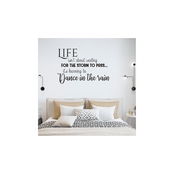 Life Isnt About Waiting For The Storm To Pass Life Motivational Quote Vinyl Wall Decal Wall Sticker Wall Art Decoration Home Room Bedroom Office Class Room Living Room Décor Size (10x10 inch)