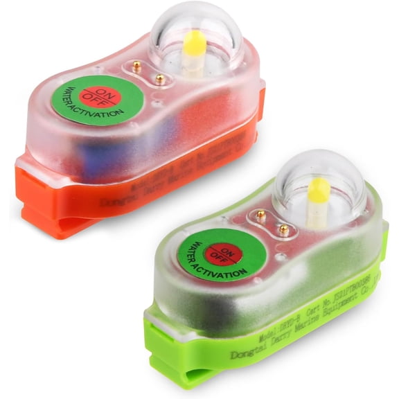 Life Jacket Light, Water Activated Strobe with 0.75cd Brightness, CCS Certified Safety Strobe Light for Man Overboard, Boating, Kayaking & Fishing Survival Gear