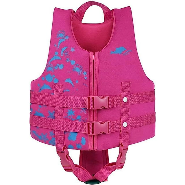Kids Swim Vest Life Jacket Boys Girls Float Swimsuit Buoyancy Swimwear 30 to 50 lbs, Pink