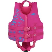 Kids Swim Vest Life Jacket - Boys Girls Float Swimsuit Buoyancy Swimwear 30 to 50 lbs, Pink