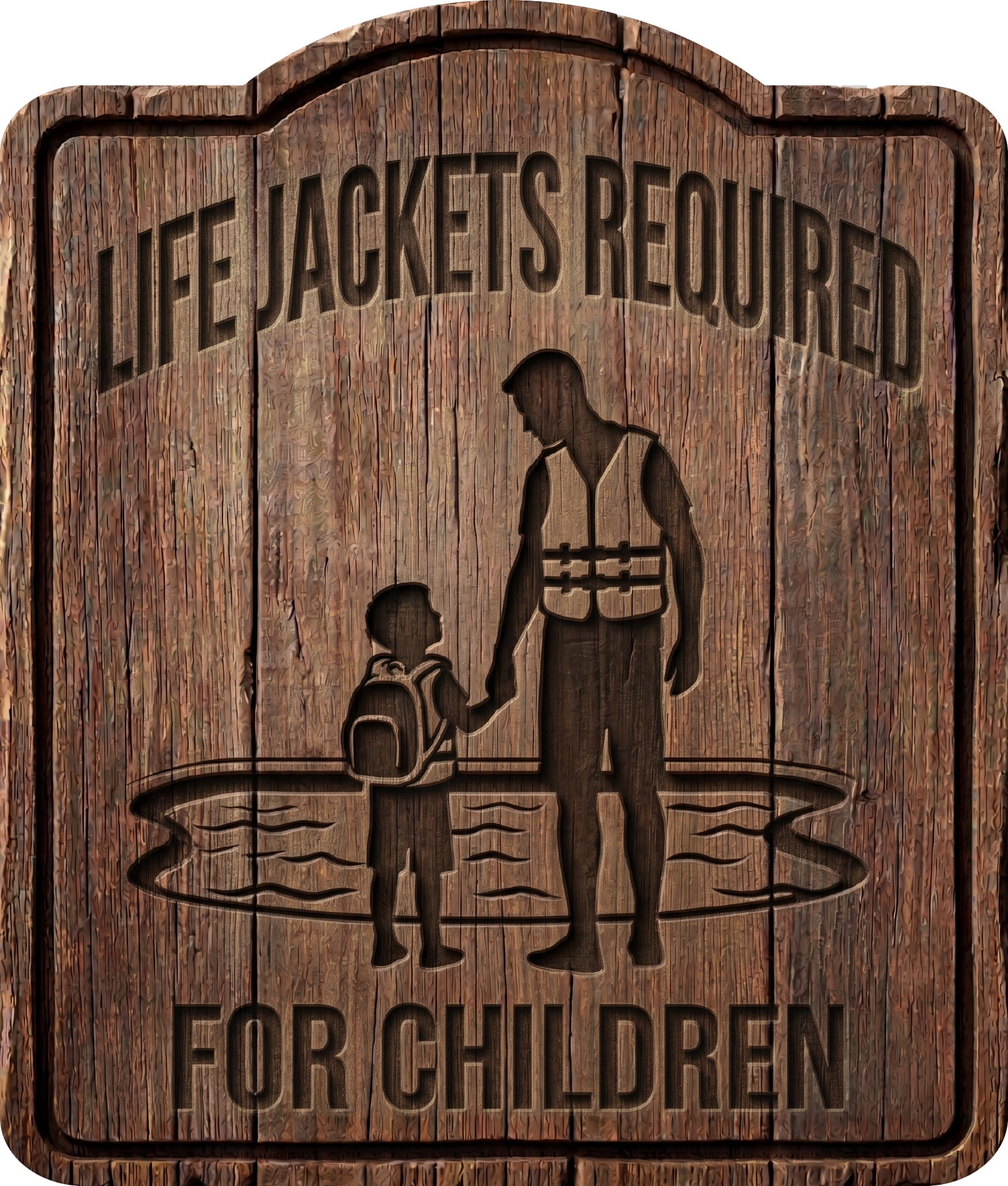 Rustic Boots Life Jackets Required for Children Rustic Sign 15x18 - Walmart.com