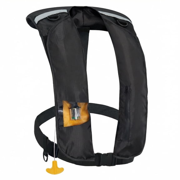 Koorium Auto/Manual Inflatable Life Vest for Adults, Convertible Swim Jacket with Transparent Window & Storage Pocket, 24g CO2 Cylinder Included, Low Profile for Kayak, Fishing, Paddle Sports