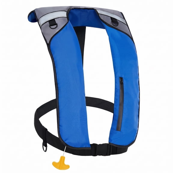 Koorium Life Jackets & Vests Manual Inflatable Swim Jacket, D-Ring Attachment, Storage Pocket with Zipper, 24g CO2 Cylinder Included, Low Profile for Kayak, Fishing, Paddle Sports