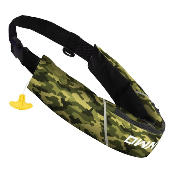 Koorium Manual Inflatable Belt Pack for Adults, Low Profile Swim Vest with CO2 Cartridge & Emergency Whistle, Lightweight PFD for Kayaking, Fishing, Boating