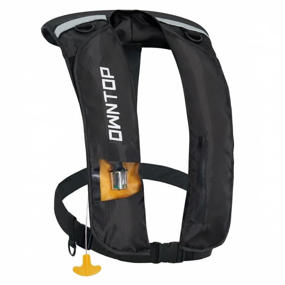 Koorium Auto/Manual Inflatable Life Vest for Adults, Convertible Swim Jacket with Transparent Window & Storage Pocket, 24g CO2 Cylinder Included, Low Profile for Kayak, Fishing, Paddle Sports