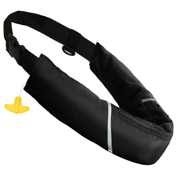 Koorium Manual Inflatable Belt Pack for Adults, Low Profile Swim Vest with CO2 Cartridge & Emergency Whistle, Lightweight PFD for Kayaking, Fishing, Boating