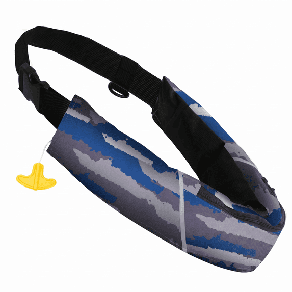 Koorium Manual Inflatable Belt Pack for Adults, Low Profile Swim Vest with CO2 Cartridge & Emergency Whistle, Lightweight PFD for Kayaking, Fishing, Boating
