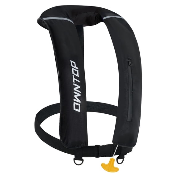 Koorium Manual Inflatable Life Vest for Adults, Soft Padded Neckline Swim Jacket with 24g CO2 Cartridge & Reflective Strips, Lightweight PFD for Kayaking, Fishing, Boating