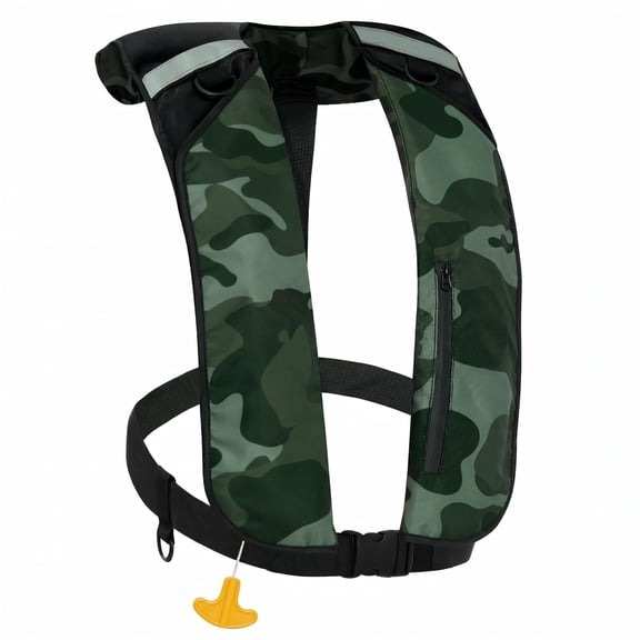Koorium Life Jackets & Vests Manual Inflatable Swim Jacket, D-Ring Attachment, Storage Pocket with Zipper, 24g CO2 Cylinder Included, Low Profile for Kayak, Fishing, Paddle Sports