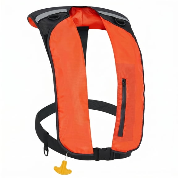 Koorium Life Jackets & Vests Manual Inflatable Swim Jacket, D-Ring Attachment, Storage Pocket with Zipper, 24g CO2 Cylinder Included, Low Profile for Kayak, Fishing, Paddle Sports